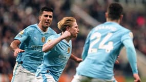 la joie très expressive de Kevin De Bruyne, buteur après cinq mois d'absence, le 13 janvier 2024