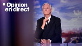 Michel Barnier sur un plateau de télévision.