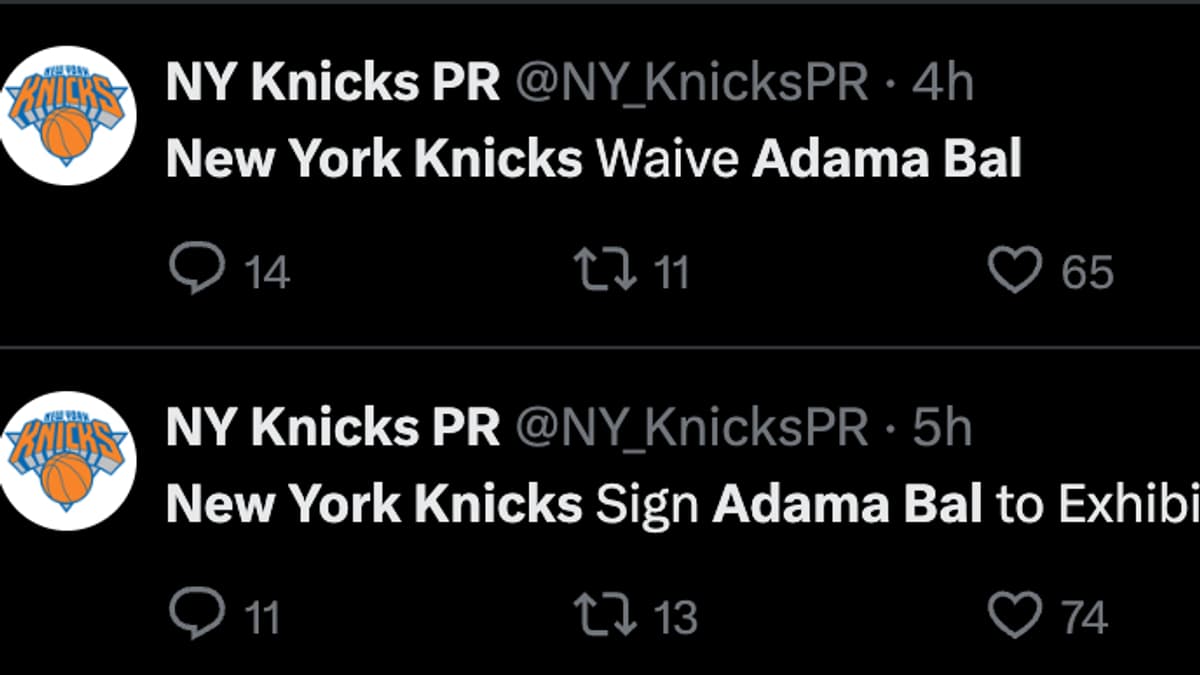 L'annonce de la signature puis de la résiliation du contrat d'Adama Bal chez les New York Knicks L'annonce de la signature puis de la résiliation du contrat d'Adama Bal chez les New York Knicks