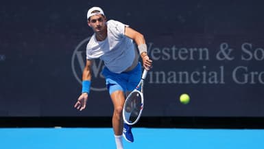 Le joueur de tennis français Térence Atmane lors de sa demi-finale de Masters 1000 à Cincinnati, 16 août 2025