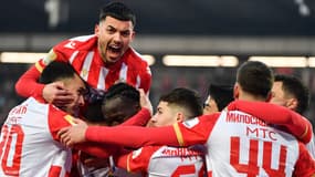 Des joueurs de l'Etoile Rouge lors du match contre le Partizan, le 22 février 2025.