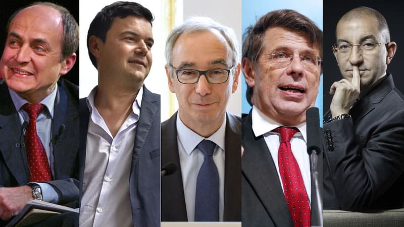 De gauche à droite, Jacques Généreux, Thomas Piketty, Jean-Pisani-Ferry, Philippe Chalmin et Jean Messiah