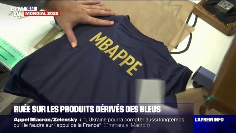 Coupe du monde au Qatar: ruée vers les produits dérivés de l'Équipe de France, après la qualification des Bleus pour les demi-finales