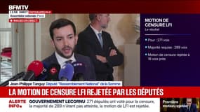 Motion de censure de LFI rejetée: Jean-Philippe Tanguy (RN) dénonce un "pacte de lâcheté consternant"