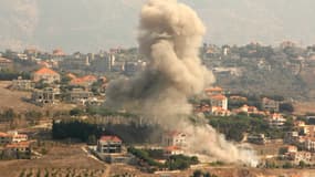 Une frapp israélienne dans le village Khiam, au sud du Liban le 13 octobre 2024.
