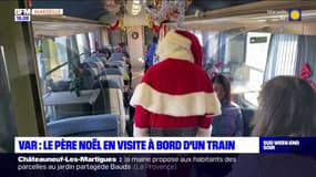 Var: le père Noël en visite à bord d'un train