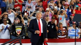 L'ancien président Donald Trump lors de son premier meeting de campagne depuis qu'il a quitté la Maison Blanche, à Wellington, dans l'Ohio, le 26 juin 2021