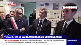 "Il y a aussi une parole qui se libère et c'est important de pouvoir l'accueillir": Gabriel Attal échange avec des policiers d'Ermont dans le Val-d'Oise au sujet des violences intrafamiliales