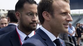 Emmanuel Macron et Alexandre Benalla le 14 juillet dernier, à la fin du traditionnel défilé.