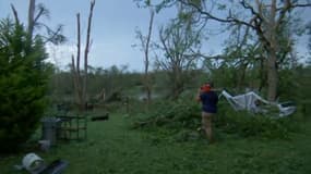 Les orages ont ravagé plusieurs habitations dans le département du Cher, comme ici à Preuilly le 19 juin 2023.