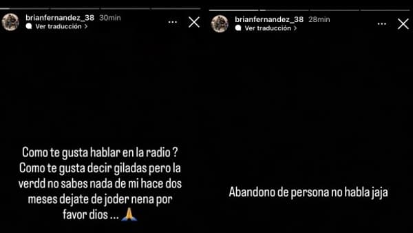 Stories Instagram de Brian Fernandez, s'en prenant à sa compagne après ses révélations Stories Instagram de Brian Fernandez, s'en prenant à sa compagne après ses révélations