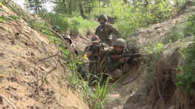 L'entraînement d'une brigade dans la région de Kiev, en vue de la contre-offensive voulue par l'Ukraine, en mai 2023.