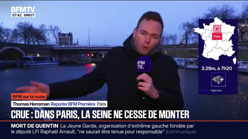 BFM SUR LA ROUTE - L'eau de la Seine continue de monter