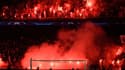 Les Ultras du PSG dans la tribune Auteuil ce mardi contre le Real