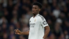 Le milieu de terrain du Real Madrid Aurélien Tchouaméni face au Celta le 16 janvier 2025