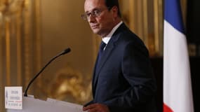 François Hollande lors de sa conférence de presse à l'Elysée, le 18 septembre 2014.