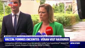 "Vaccinons-nous et surtout quand on est enceinte": Olivia Grégoire, secrétaire d'État, se fait vacciner par Olivier Véran