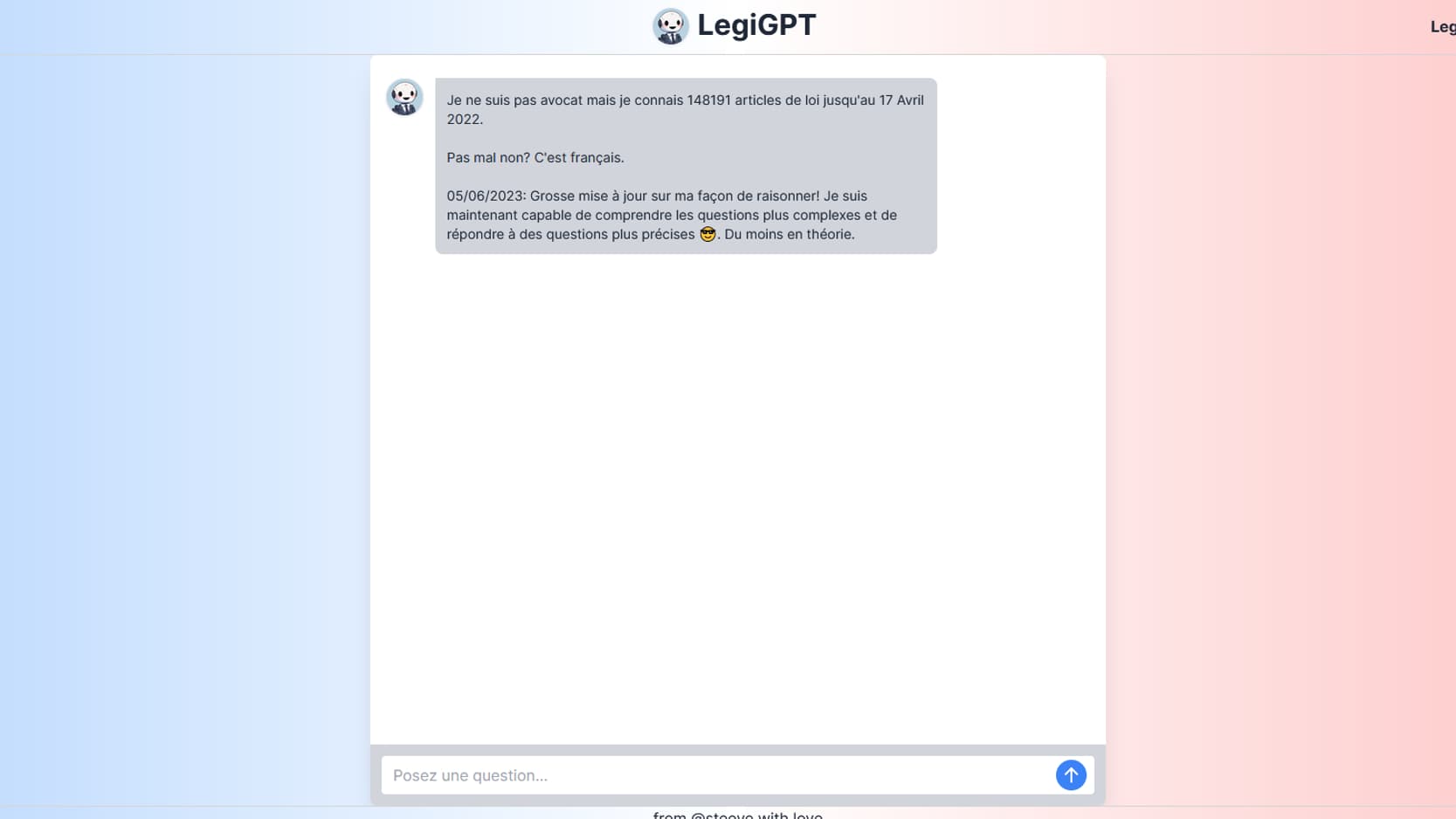 L'interface de LegiGPT