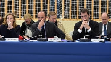 Edouard Philippe, Christophe Castaner et Nicole Belloubet au comité interministériel pour la prévention de la radicalisation, le 11 avril 2019.