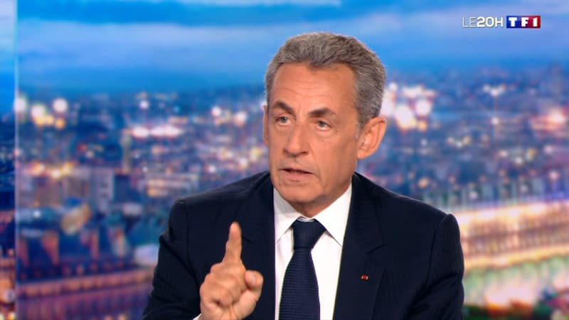Nicolas Sarkozy sur le plateau de TF1, le 3 mars 2021.