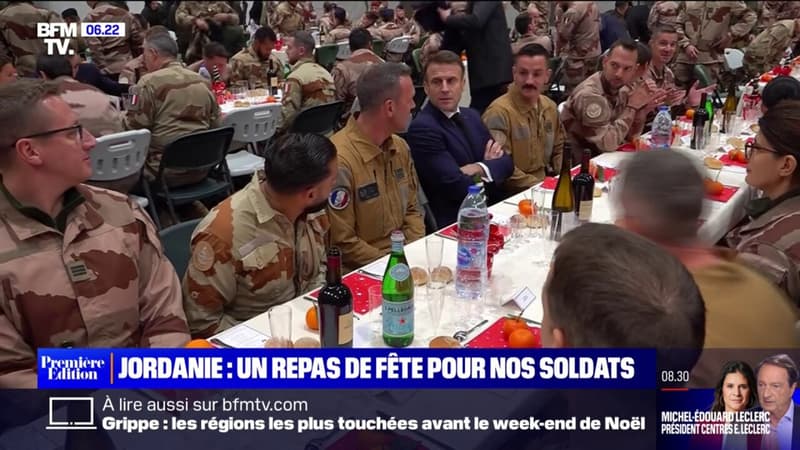 Emmanuel Macron fête Noël avec les soldats français déployés en Jordanie