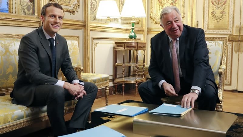 Emmanuel Macron et Gérard Larcher en novembre 2017.