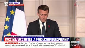 Emmanuel Macron sur les doses à destination des pays pauvres: avec les membres de l'Union européenne, "nous préparons ensemble des mécanismes de solidarité"
