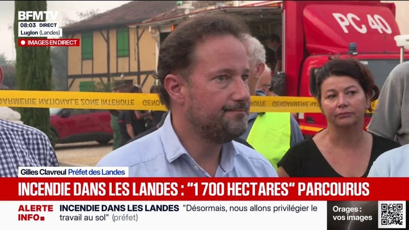 Incendie dans les Landes: "On a une évolution favorable par rapport à hier", affirme le préfet