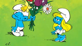 Détail de la couverture de l'album La Schtroumpfette