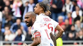Alexandre Lacazette face à Montpellier, le 7 mai 2023.