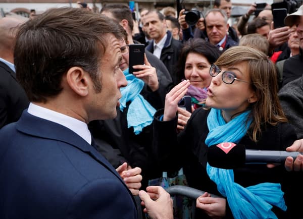 Emmanuel Macron à Sélestat (Bas-Rhin) le 19 avril 2023