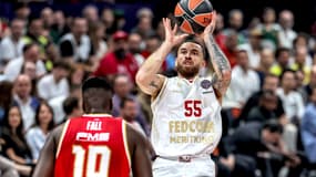Le joueur de Monaco Mike James en demi-finale d'Euroligue, 23 mai 2025.