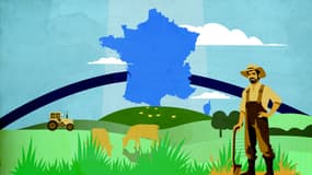 La carte de France de la production agricole.