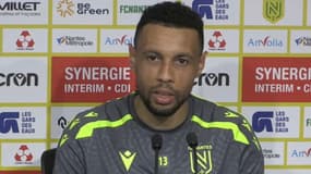 Francis Coquelin, nouveau milieu de terrain du FC Nantes, lors de sa présentation, 5 février 2025