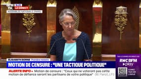 Motion de censure: Élisabeth Borne dénonce "une tactique politique" de la Nupes