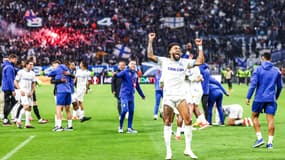 La joie de Pierre-Emerick Aubameyang au moment de la qualification de l'OM, quart de finale de Ligue Europa, 18 avril 2024