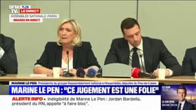 Marine Le Pen: "Il est scandaleux que les magistrats fassent l'objet de menaces (...), mais c'est hélas devenu d'une grande banalité"