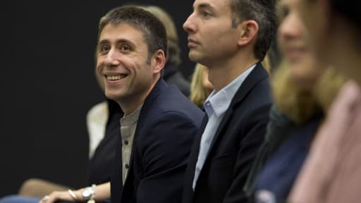 Igor Zamichiei numero un de la fédération PCF de Paris lors d'une conférence de presse dans la capitale le 19 octobre 2013.