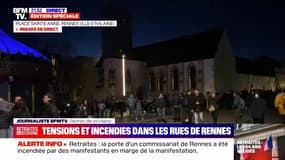 À Rennes, la porte du couvent des Jacobins incendiée par des manifestants
