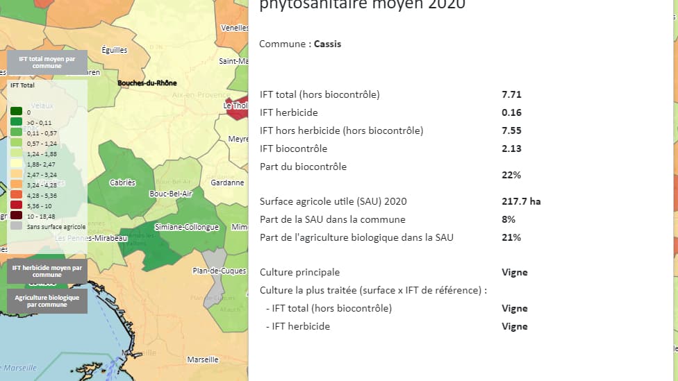 La carte interactive publiée sur le site web de Solagro. La carte interactive publiée sur le site web de Solagro.