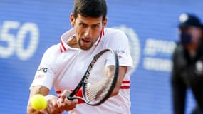 Le Serbe Novak Djokovic, lors de son match contre le Sud-coréen Soonwoon Kwon, pour son entrée en lice, le 21 avril 2021 dans le Tournoi de Belgrade