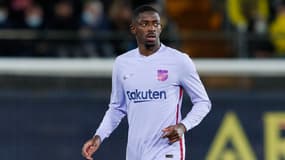 Ousmane Dembélé avec le deuxième maillot du Barça, le 27 novembre 2021