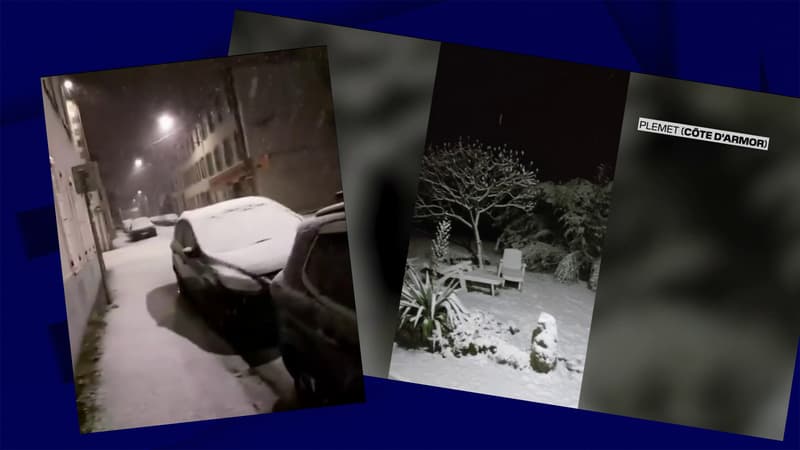 Bretagne: les images de la neige tombée cette nuit dans plusieurs départements
