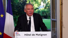 Le Premier ministre François Bayrou lors d'une prise de parole le 24 juin 2025 à Matignon 