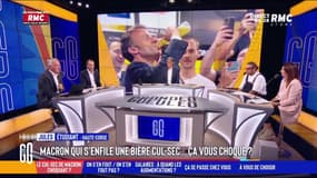 Macron boit une bière cul-sec : "Il doit être exemplaire... Alors que fait-il avec une bière ?"