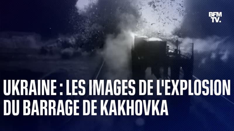 Guerre en Ukraine: les images de l'explosion du barrage de Kakhovka