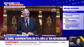 Discours de politique générale: Michel Barnier annonce une augmentation par anticipation de 2% du SMIC dès le 1er novembre