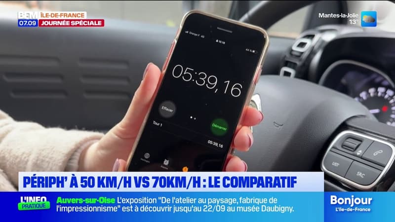 Périphérique à 50 km/h: le comparatif entre un trajet à 50 et l'autre à 70 km/h (1/1)