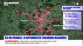 Colère des agriculteurs: huit autoroutes toujours bloquées en Ile-de-France