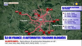 Colère des agriculteurs: huit autoroutes toujours bloquées en Ile-de-France